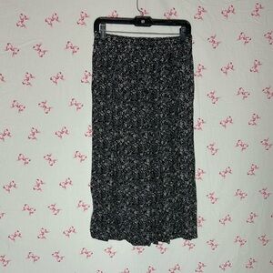 Anne Carson Black Floral Maxi Skirt